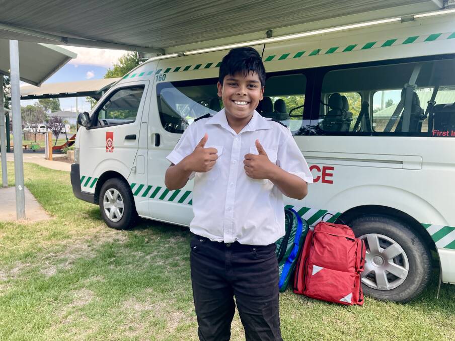 St John Ambulance cadet from Molong, 12 year old Ashton Arokiaswamy hopes to see more kids join the local branch. Picture by Emily Gobourg. 