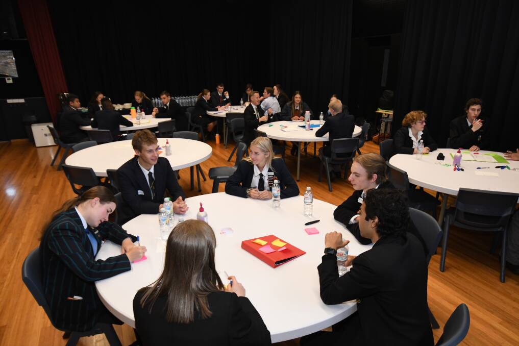 CHANGE IS NOW: Almost 30 high school student leaders from seven Orange and Molong schools gathered at the inaugural Youth Summit on Thursday, hosted by James Sheahan. Photo: JUDE KEOGH.