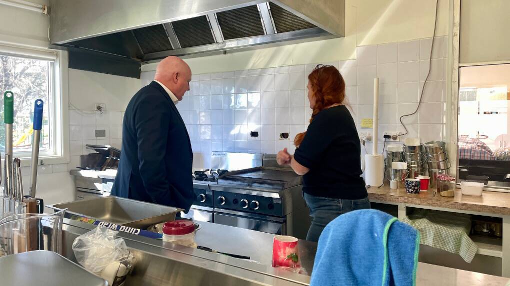 Orange Ex-Services' Club CEO Nathan Whiteside with Kitty Walsh in Cudal Bowling Club's upgraded kitchen to keep up with demand and boost future events to connect the town. Picture by Emily Gobourg.