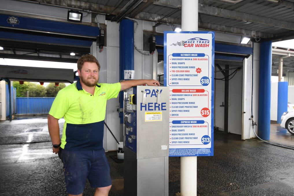 SWAP: Race Track Car Wash, formerly known as Pete's Car Wash with manager Zac Van Valen. Photo: JUDE KEOGH.
