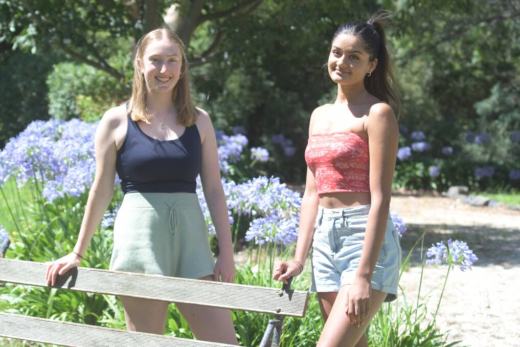 DIFFERENT PATHS: Best mates, Emily L'Estrange and Meyhar Chawla will keep each other close, regardless of where their next chapters lead them. Photo: JUDE KEOGH.