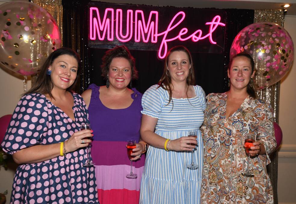 MOVED BY MUMFEST: Event-goers, Samantha Pye, Donna McAlister, Ashley Barnes, and Lauren Tatham were dressed to the nines for Mumfest 2022. Photo: JUDE KEOGH.