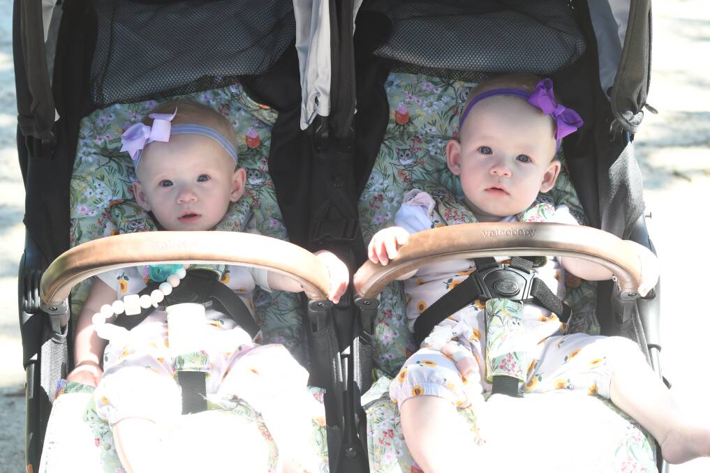 WORTH EVERY MOMENT: Now-thriving 10-month-old twin sisters, Eleanor and Zoe Atkinson, were born prematurely after complex rounds of In Vitro Fertilization (IVF), and a difficult pregnancy for couple Renee and Glenn Atkinson. Photo: JUDE KEOGH.