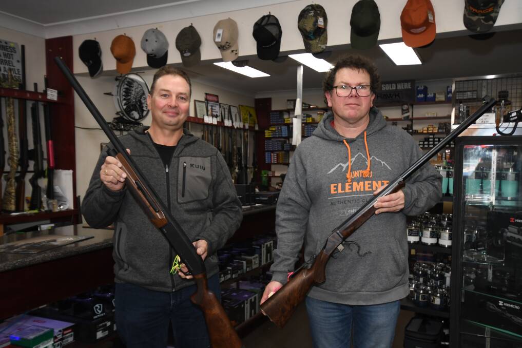 OZ LAWS WORK: Bullets and Bits owners, Matt Shearim and Ray Hawkins are licenced firearms suppliers in Orange. Photo: CARLA FREEDMAN.
