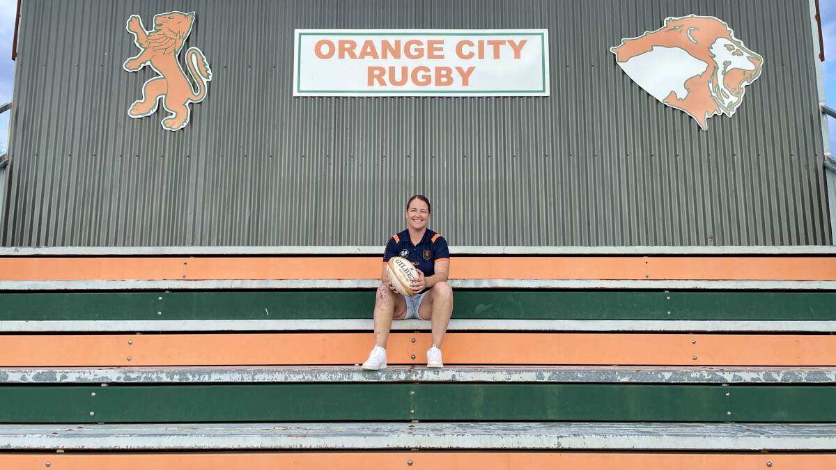 Orange City Rugby Union Club's Karina Kiley says her knee injury linked to mental health struggles, but finding connection after getting involved with the club again was part of what helped her through it. Picture by Emily Gobourg.