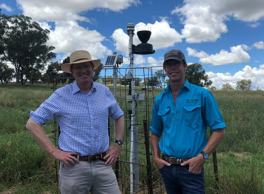 WISH GRANTED: Andrew Gee MP meets with CEO of Pairtree Intelligence, Hamish Munro following $170,000 in Federal Government funding to market digital technology tool for farming industry. Photo: SUPPLIED.