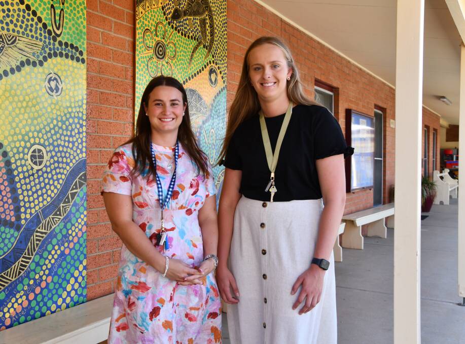 Molong's St Joseph's Catholic Primary School principal Matthew French is thrilled to have two new teachers on board, Sabrina Curr and Olivia Kerwick. Picture by Carla Freedman.
