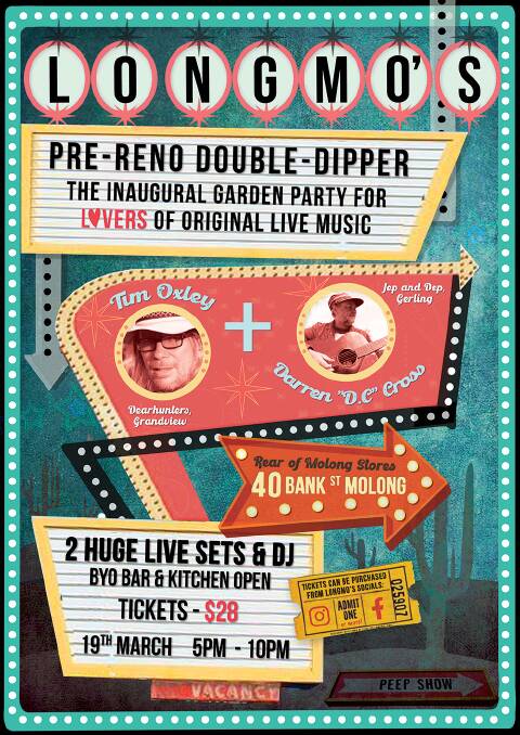 DOUBLE-DIPPER: Tickets sell steadily for the preview LongMo's event in Molong for March 19. Photo: CONTRIBUTED.