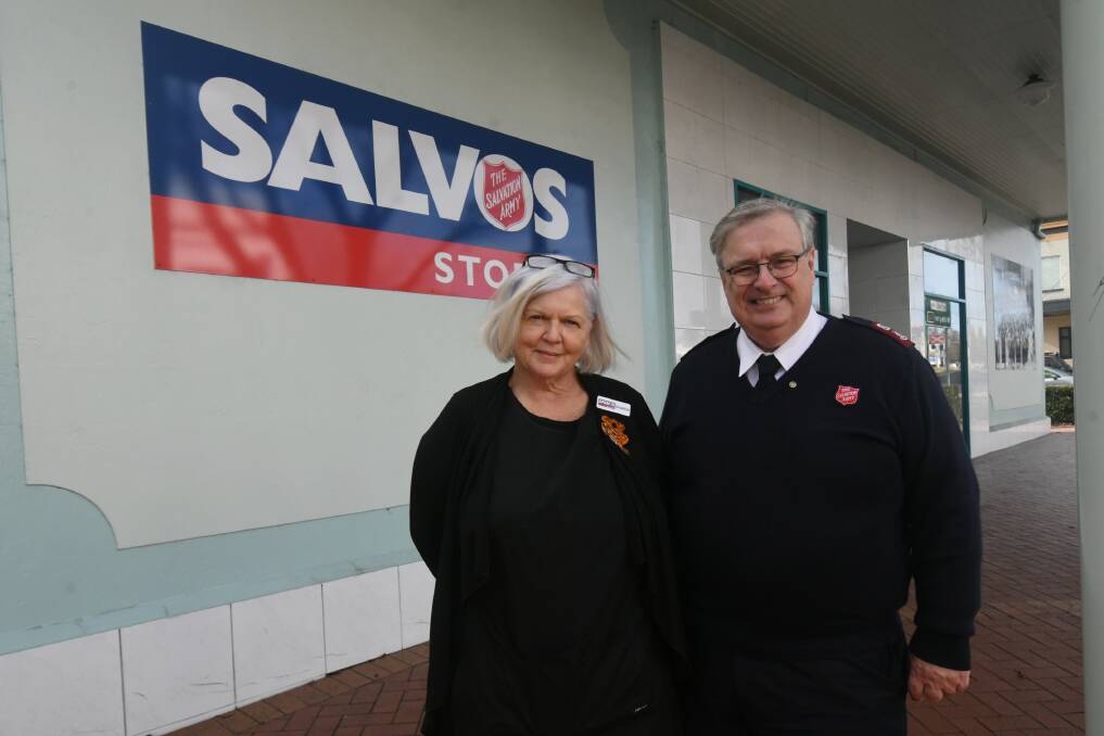 HOPEFUL: Orange Salvos acting store manager, Sharon Lord with corps officer, Major Colin Young are optimistic to see volunteer numbers pick-up again. Photo: CARLA FREEDMAN.