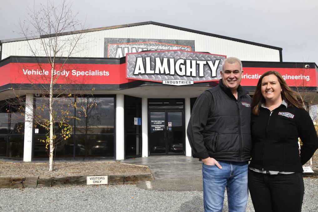 Orange's Todd and Jenny Raffen built Almighty Industries from the ground-up, with final cut 'extra special' for Western NSW Business Awards. Picture by Carla Freedman. 