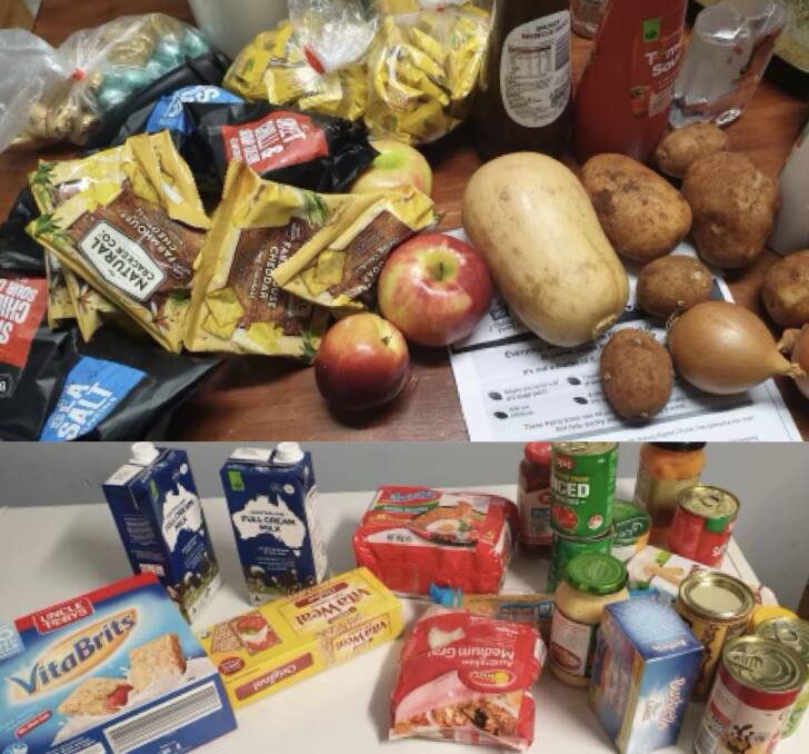 SUPPORT: Along with other families, the Wood's family home was also gifted with items donated from Molong's Food Pantry group to help households in Molong with COVID-positive cases. Photo: SUPPLIED.