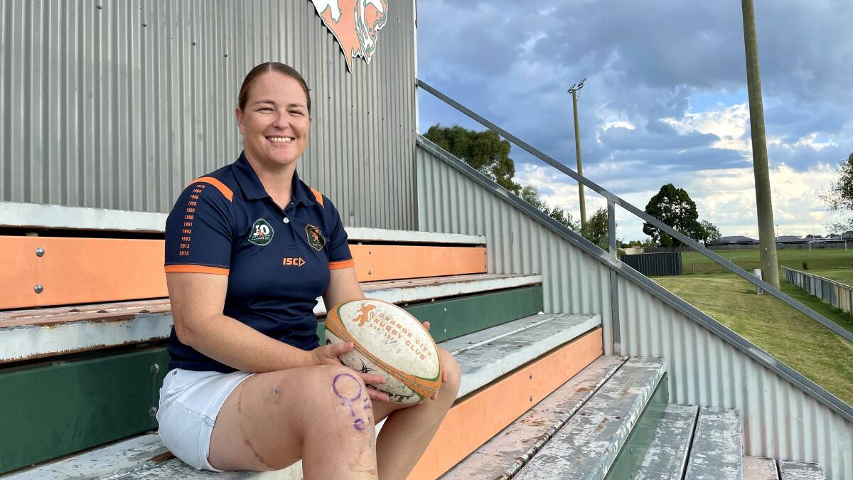 Orange City Rugby Union Club's Karina Kiley has a long road to recovery with her knee injury but says involvement with the club and close support has been a lifesaver. Picture by Emily Gobourg.
