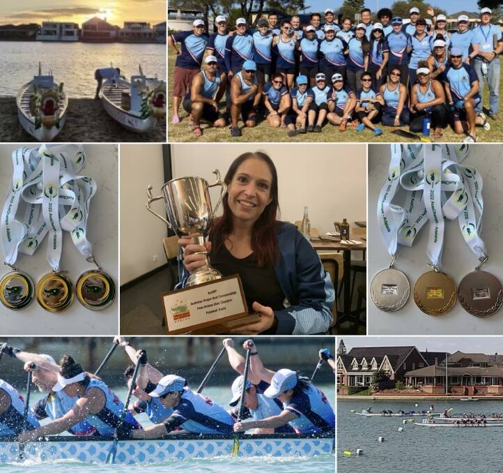 VICTORIOUS: Dragon boater from Orange, Estella Ferri representing NSW in the Australian National Dragon Boat Championships in Adelaide, April 8. Photo: SUPPLIED