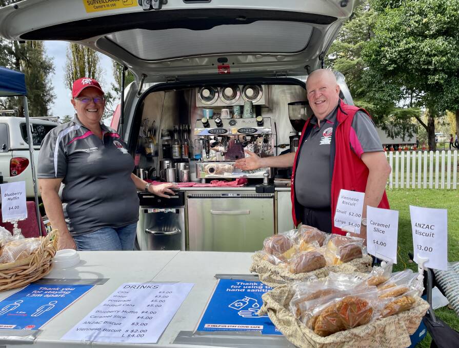 WORTH IT: Tank's Expresso 2 U coffee van owners from Yass, Karen and Tony Hawker said markets were 'well worth the trip'. Photo: EMILY GOBOURG.