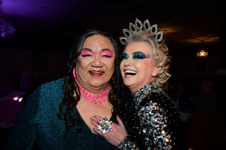 FABULOUS GIG: Dr David Howe with Tammy Greenhalgh on July 30 at the Blues Can Be a Real Drag charity bash, which raised over $20,000 for Beyond Blue. Photo: CARLA FREEDMAN.