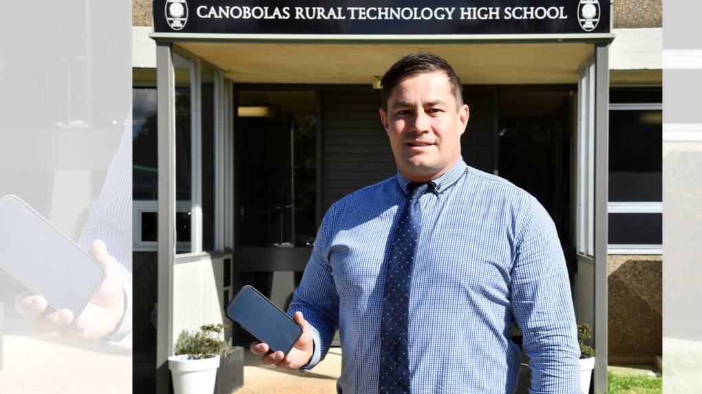 Canobolas Rural Technology High School principal, Brett Blaker has welcomed the all-new mobile phone ban since first discussions in early April, 2023. Picture by Carla Freeman.