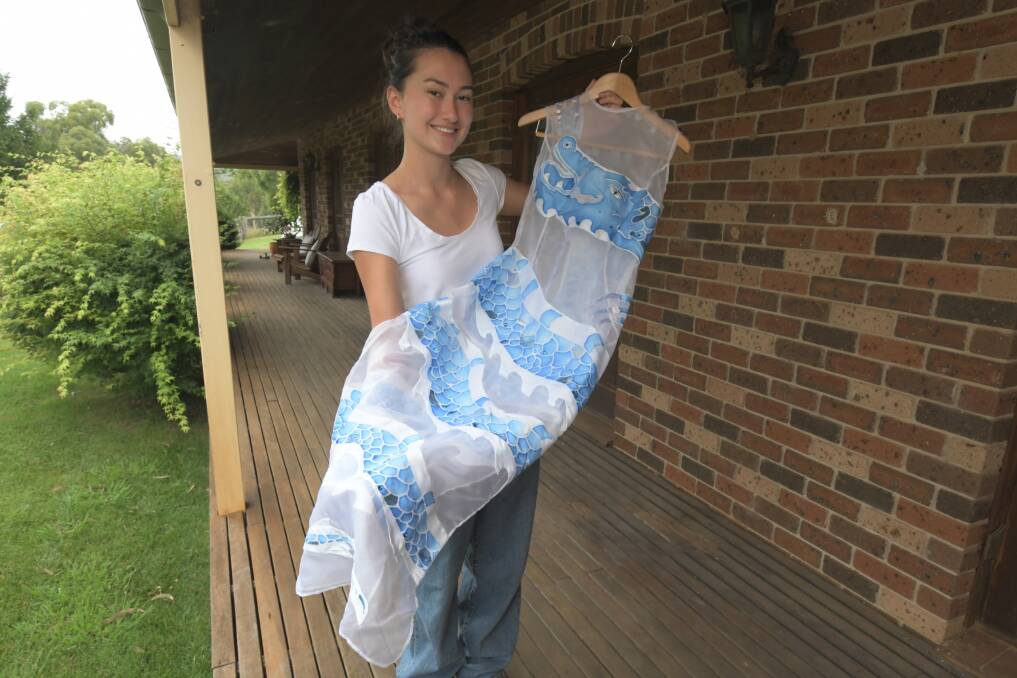 COUTURE CREATIVE: Kinross Wolaroi School's Lizzie Kwa nailed her Textiles and Design major project with some of the highest HSC marks; and a Sydney exhibition now want to showcase her creation in March. Photo: JUDE KEOGH.