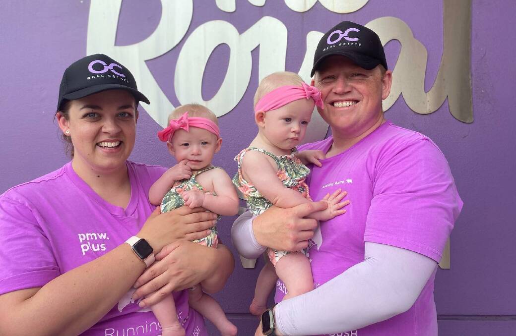 SUPER-PARENTS: Renee Atkinson with twin girls Eleanor and Zoe as Glenn Atkinson arrived all the way from Orange on January 3, to Randwick on January 9. Photo: SOPHIE COTTON SMITH.