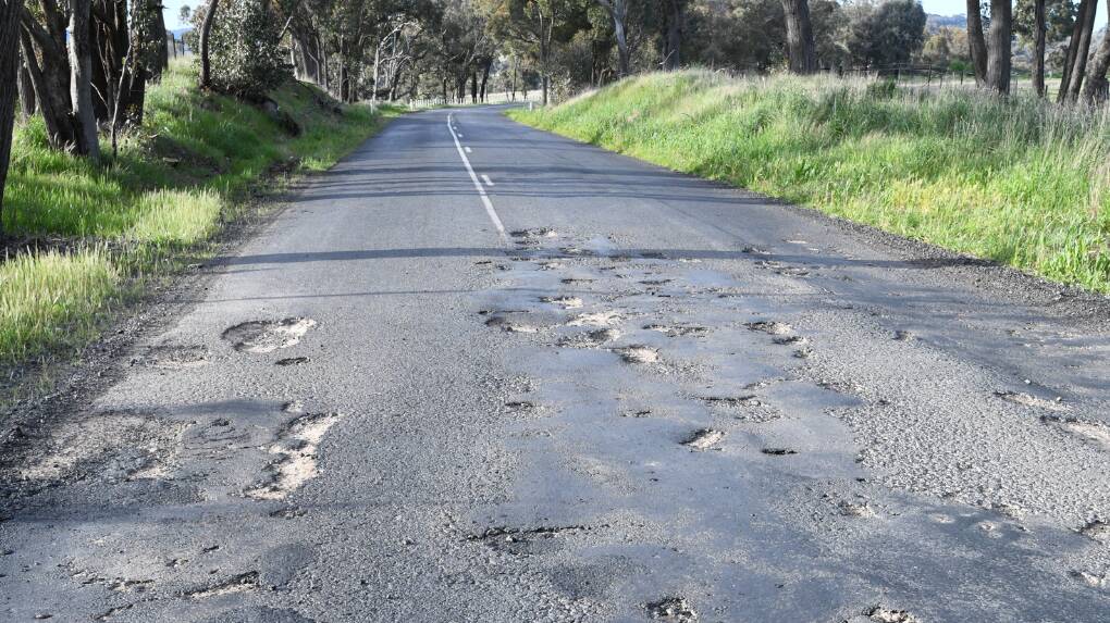 Issues along the Cargo Road have plagued both Cabonne Council and its motorists for a long time, with this shot of severe pothole damage taken in October, 2022. Picture by Jude Keogh.