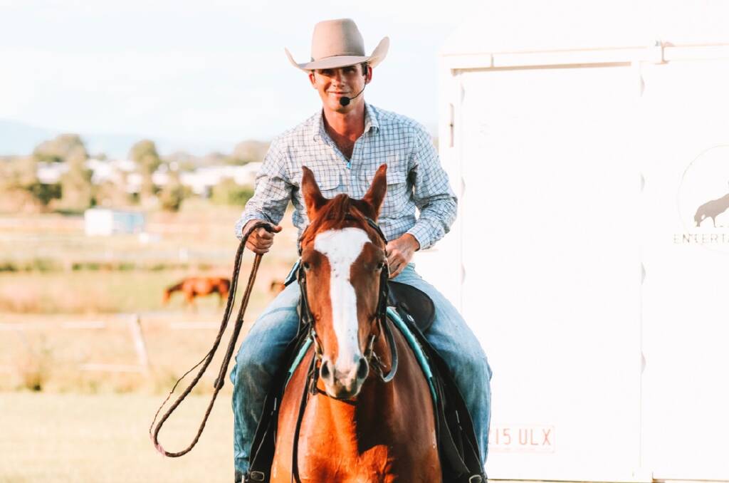 'VERY AUSSIE': Sam Handford Entertainment will be the Orange Show with his Aussie stock horse 'Mate' on the weekend, Photo: SUPPLIED.