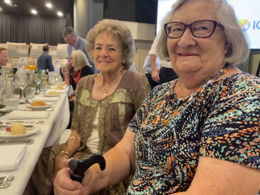 Best friends from Eugowra, Jeanette Norris and Mavis Cross were guest speakers at Orange's Unite and Raise flood fundraising event on Friday. Picture by Carla Freeman