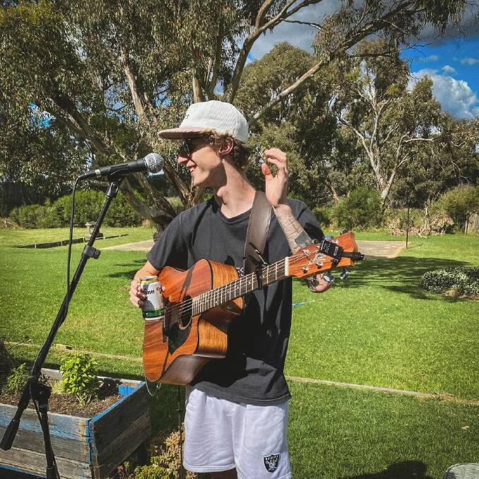 HITTING THE GROUNG STRUMMING: James Sutherland will release his second song titled Brother, headlining at the scenic Mortimers Wines venue on January 22. Photo: CAMERON SHARP.