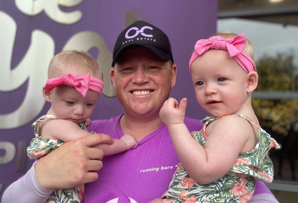 MISSON ACCOMPLISHED: Little Eleanor Atkinson with dad Glenn Atkinson and her twin sister, Zoe Atkinson inspired their dad to raise $208,000 in the name of premature babies, which will transform the hospital neonatal unit in Orange, and provide life-saving medical equipment for the Royal Hospital for Women. Photo: SOPHIE COTTON SMITH.