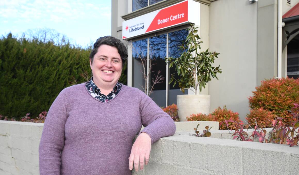 LIVES SAVED AT 420: Long-term blood donor, Orange's Sarah Donoghue has made exactly 140 blood donations to date, with every intention to increase the figure. Photo: JUDE KEOGH.