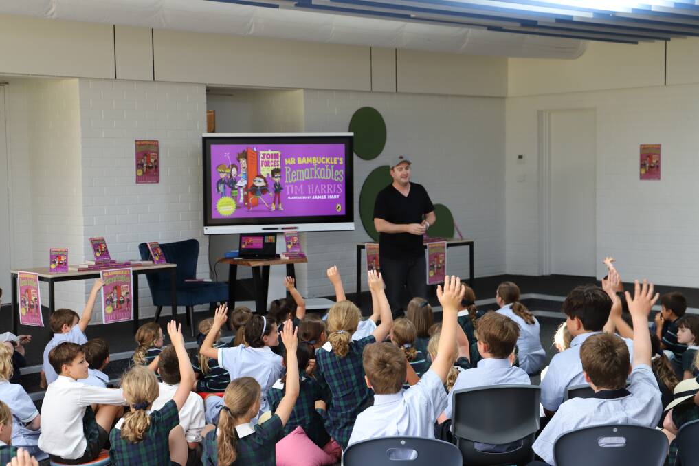 LAUNCH AND RETURN: Best-seller of kids' books, author Tim Harris begins his Writer in Residency at Kinross Wolaroi Junior School for 2022. Photo: CONTRIBUTED.