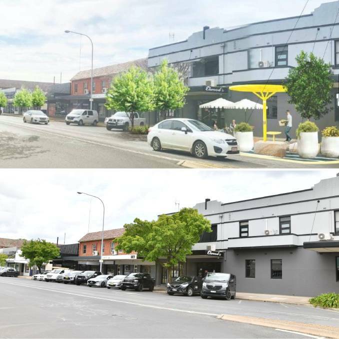 (Above) A render of the Lords Place Concept Plan in Orange. (below) The street in its current layout.
