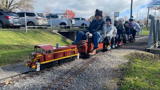 All aboard: The Orange scale railway at Matthews Park.
