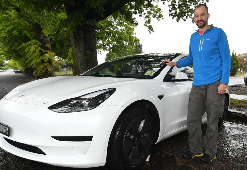 Granton Smith with his Tesla Model 3. File picture