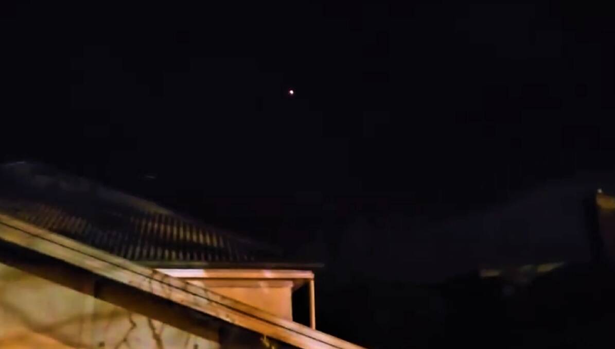 Still image from Troy Pearson's June 22 "UFO" sighting video from Mclachlan Street, in Orange, NSW.
