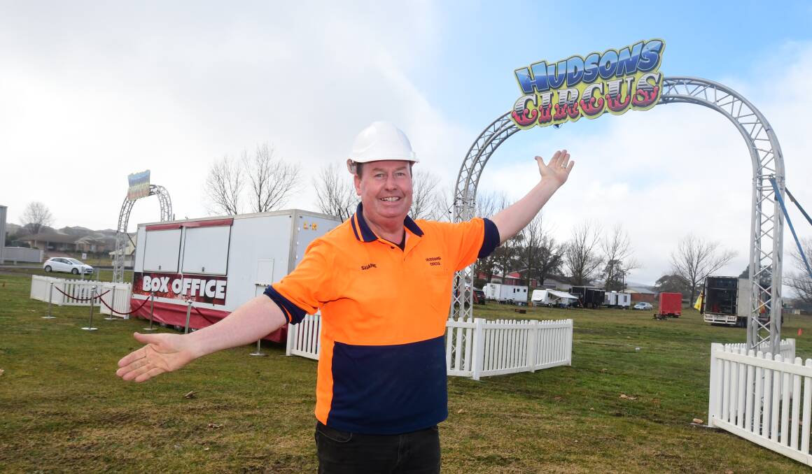 Shane Lennon - owner, manager, and ringmaster of the Hudson Circus - at the Orange Showground on Tuesday. PHOTO JUDE KEOGH. 