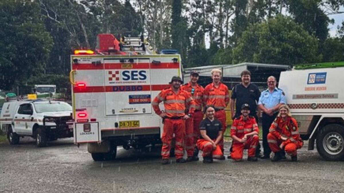 SES team in Queensland, Michael Ryan-Everett of Orange middle-front. Picture supplied 