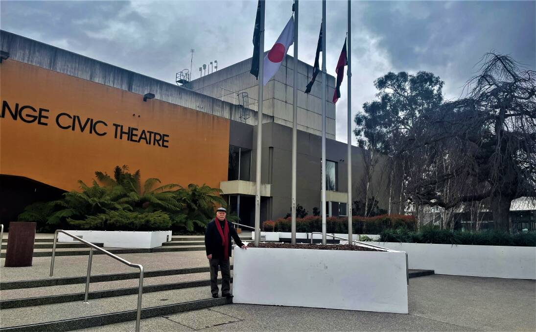 Former-councillor Chris Gryllis outside Orange Civic Centre, where the Japanese flag was flown at half-mast in tribute to assassinated Prime Minister Shinzo Abe. PHOTO: CENTRAL WESTERN DAILY. 