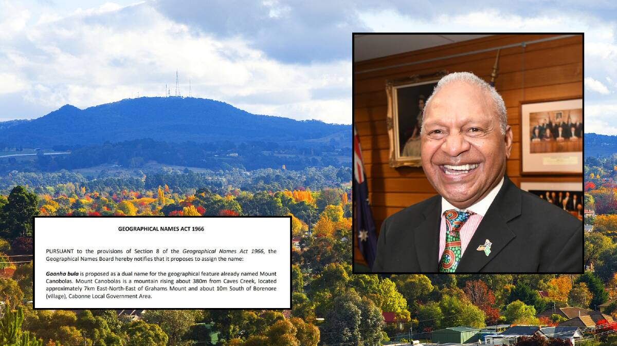 Orange City Council Deputy Mayor Gerald Power. Mount Canobolas. The popular landmark may soon be known as 'Gaanha-bula Mount Canobolas' to recognise it's significance to the Indigenous Wiradjuri people. 