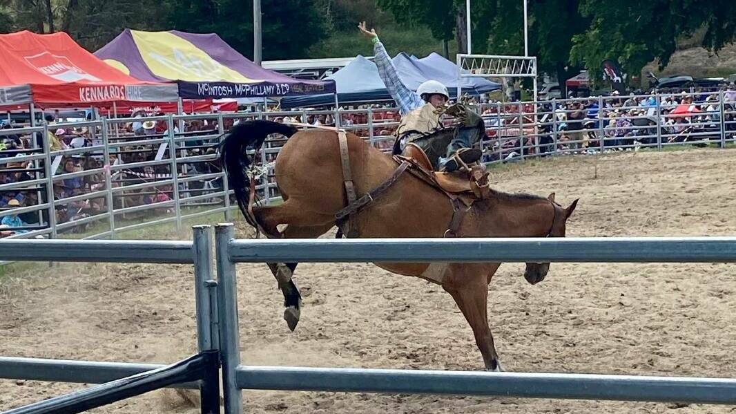 A rider in action at the 2023 Rockley Rodeo. Picture supplied by Ava Turnbull