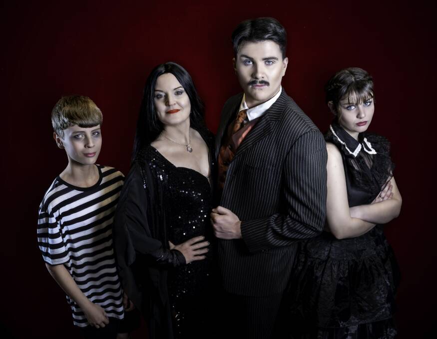 Max Kent, Charlie Parker, Ben McGrath and Mimi Hodges play the Addams Family. 