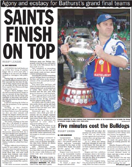 Footy flashbacks: A dance of the Mudgee Dragons through the 2000s
