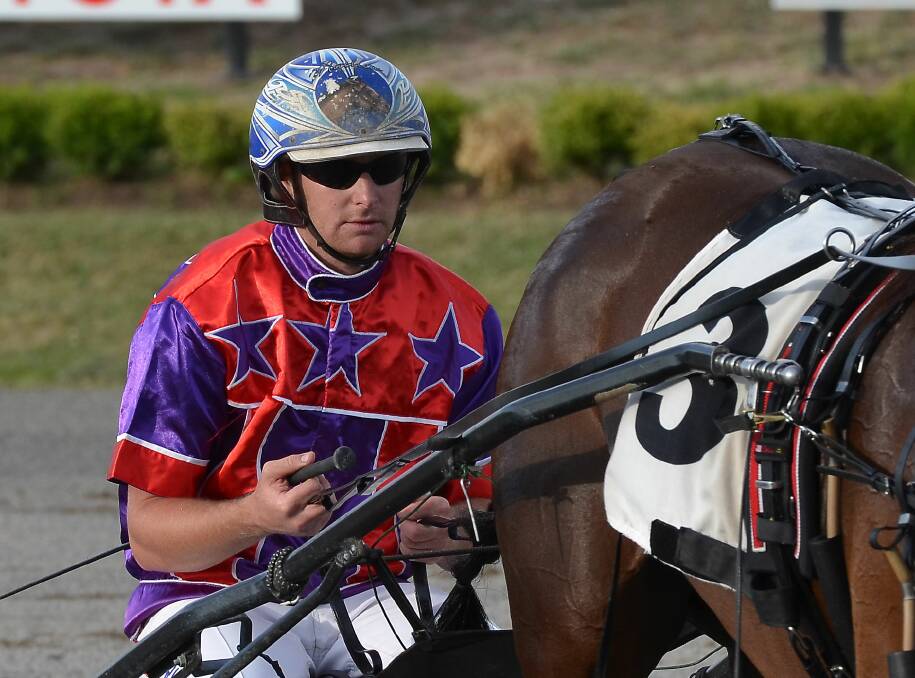 FINAL BOUND: Matt Rue (pictured) will be in the gig for Fouroeight in the Banjo Patterson Cup final at the Bathurst Harness Racing Club on Sunday. 