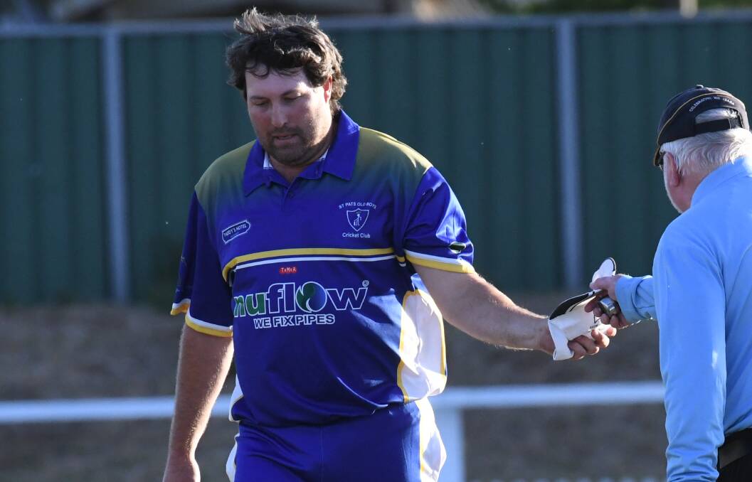 GAME ON: Matt Fearnley playing for St Pat's Old Boys in the Royal Hotel Cup earlier this season. Photo: JUDE KEOGH