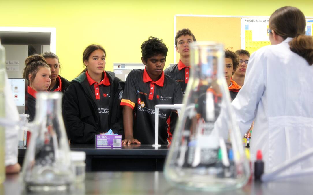 KNOWLEDGE IS POWER: Year nine students from Canobolas Rural Technology High School at Charles Sturt University.
