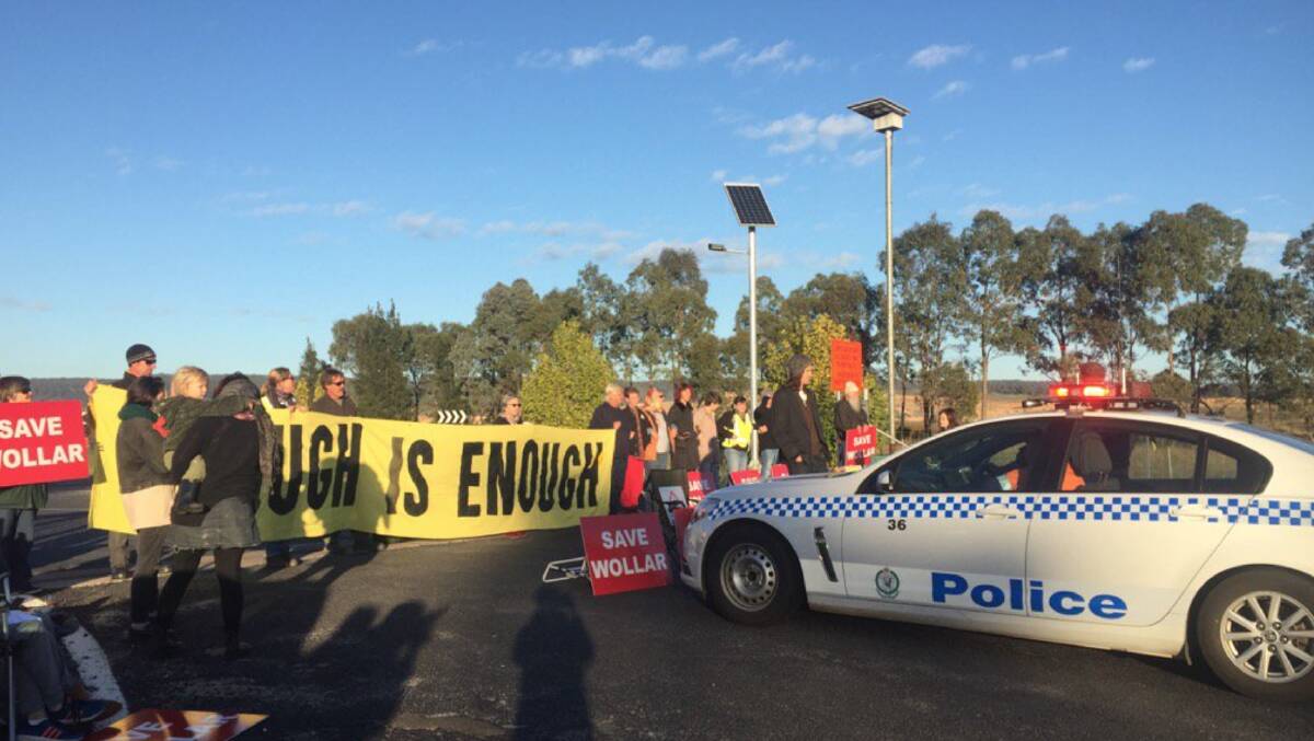 ARRESTED: Three people were arrested at a protest against the expansion of the Wilpinjong coal mine near Mudgee. Photo: HEDDA HAUGEN ASKLAND 041917protest1