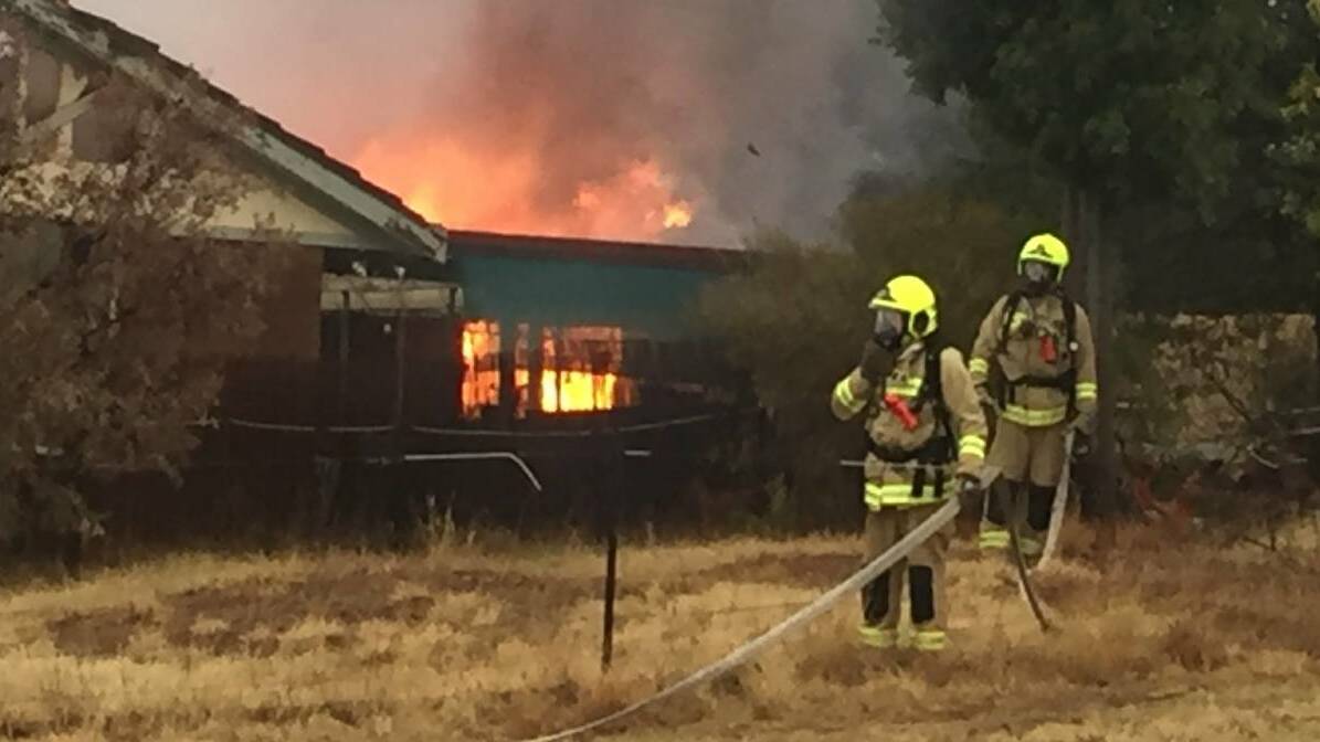 ALIGHT: A residence was destroyed after being struck by lightning in Cowra last week.