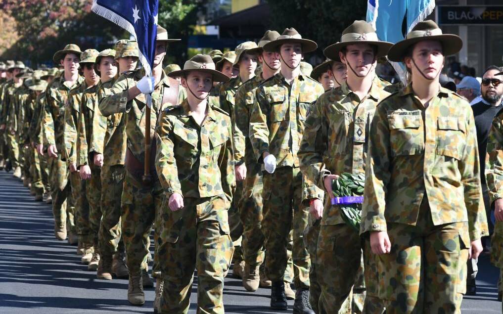 WITH PRIDE: Cadets taking part in last year's Anzac Day March down Summer Street. Photo: JUDE KEOGH