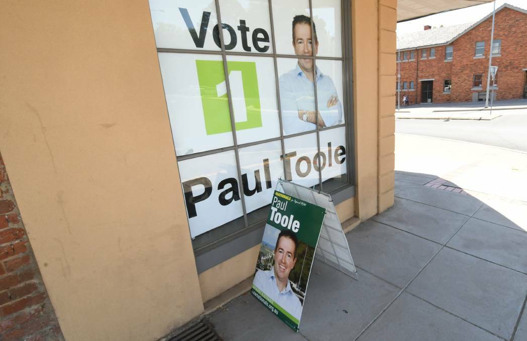 SMALL PRINT: Paul Toole's election campaign office.