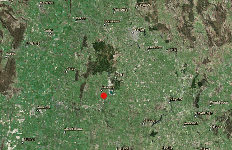 SURROUNDING AREA: The earthquake originated about 30 kilometres south of Orange. IMAGE: GEOSCIENCE AUSTRALIA