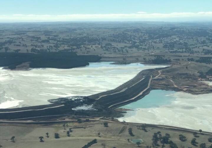 FROM ABOVE: An aerial image showing the collapsed section of the tailings dam. Photo: RACHEL GOODSIR