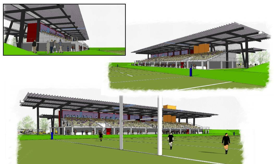 COMING OUR WAY?: The concept designs for the grandstand at the facility.